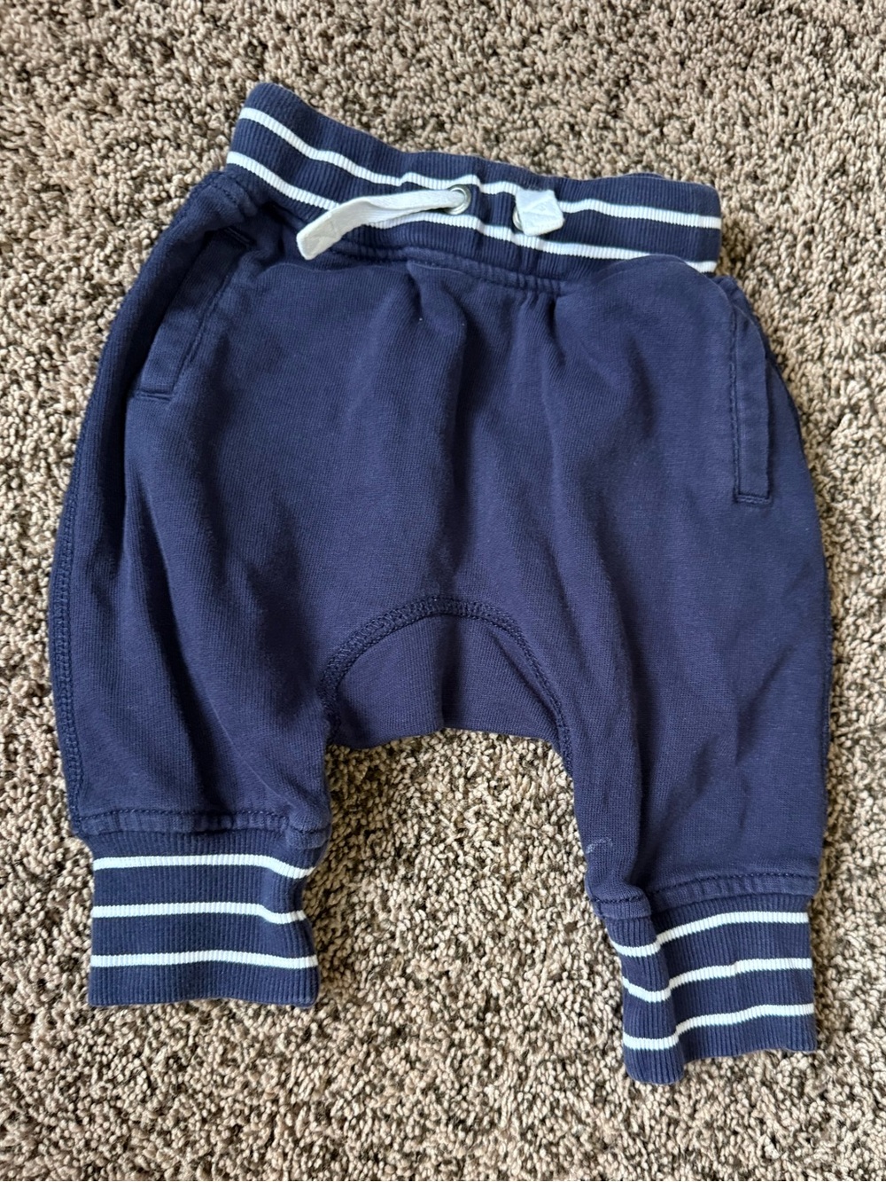 Hanna andersson 3-6 month navy blue striped pant